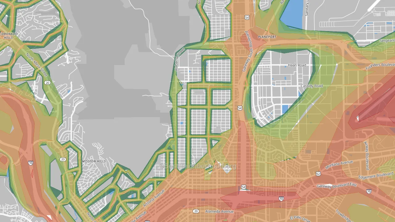 79930, TX Map of Noise Levels in 79930