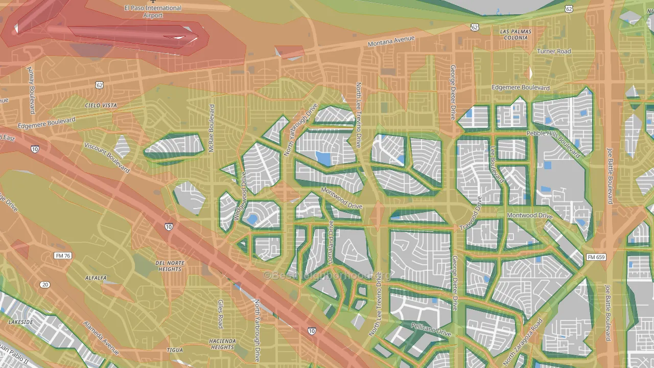 79935, TX Map of Noise Levels in 79935