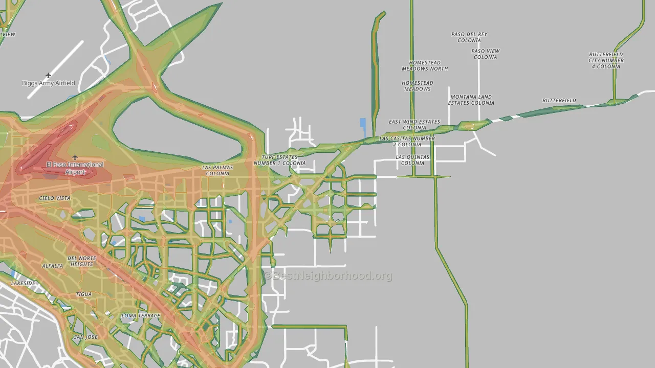 79938, TX Map of Noise Levels in 79938