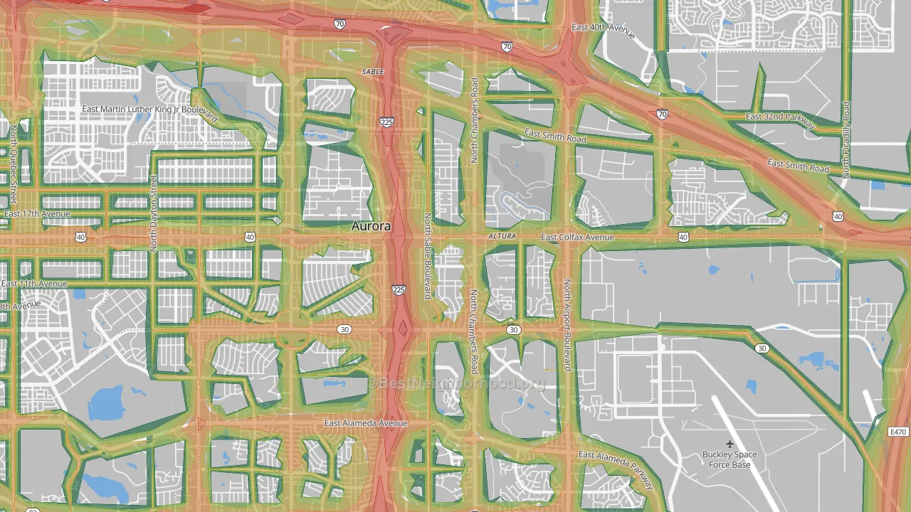 80011, CO Map of Noise Levels in 80011