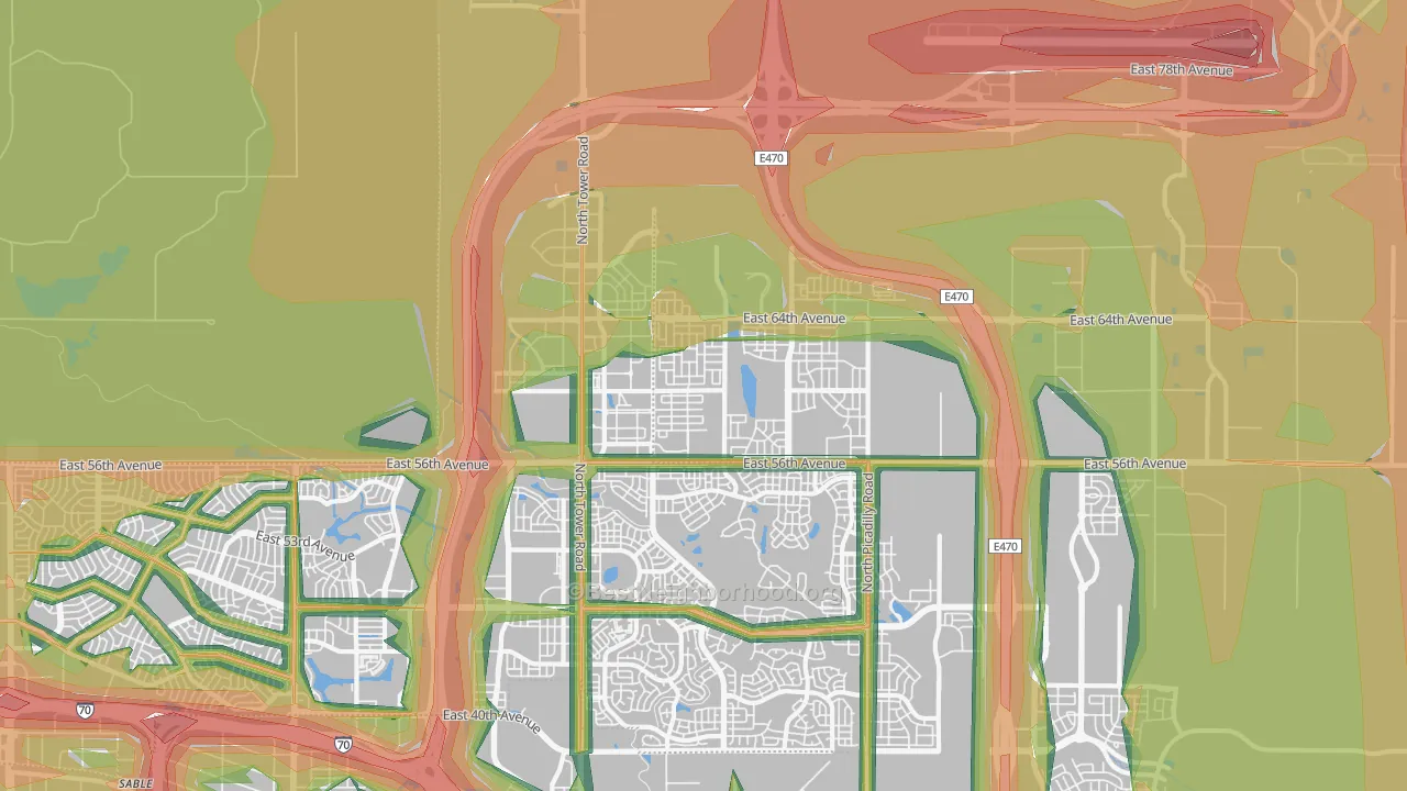 80019, CO Map of Noise Levels in 80019