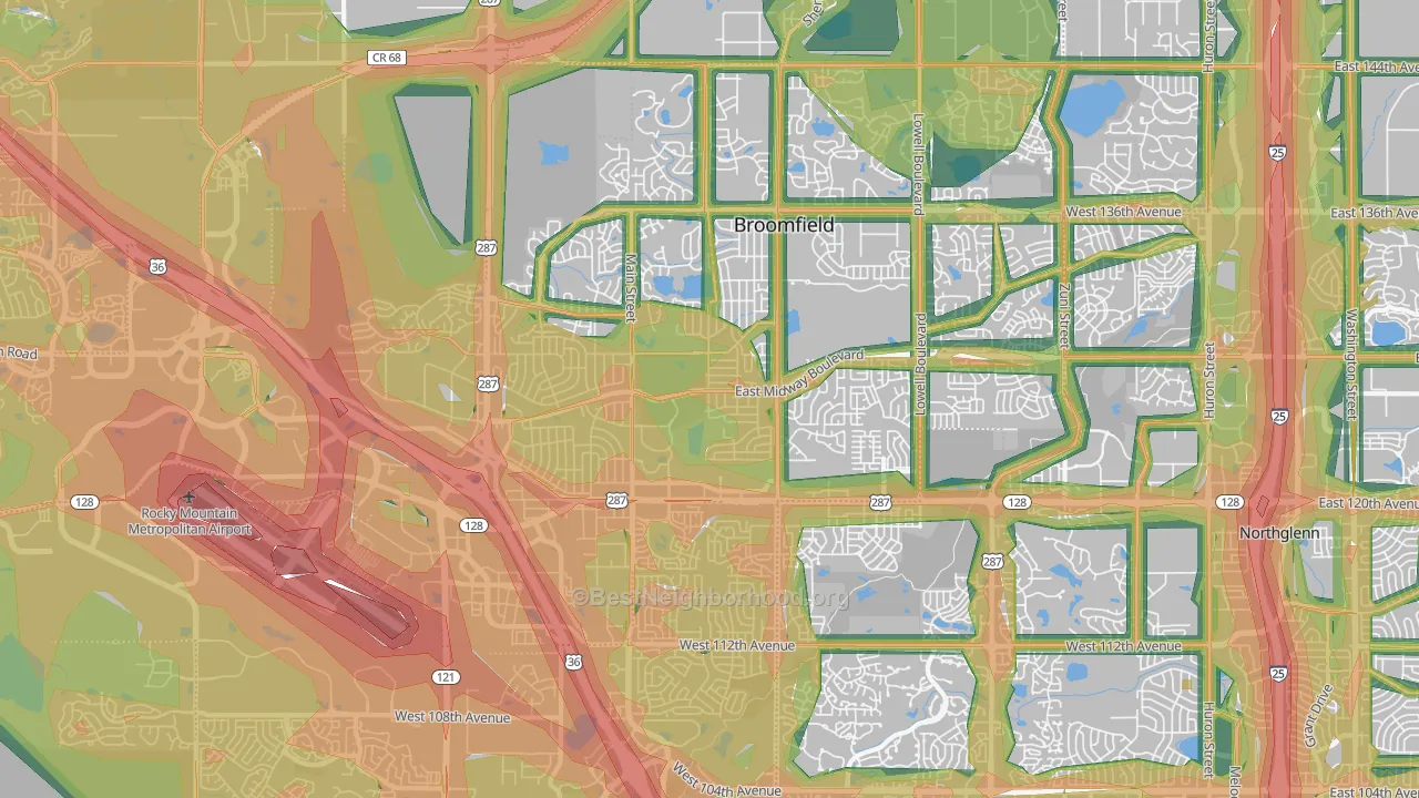 80020, CO Map of Noise Levels in 80020
