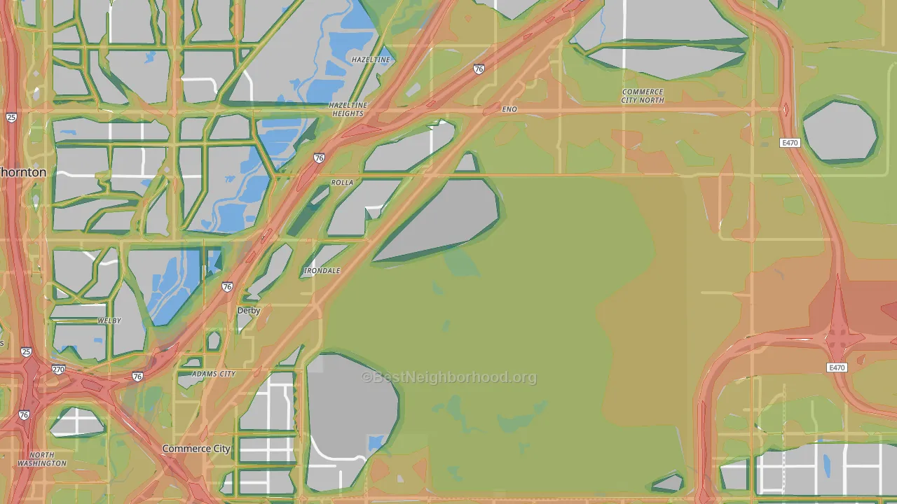80022, CO Map of Noise Levels in 80022