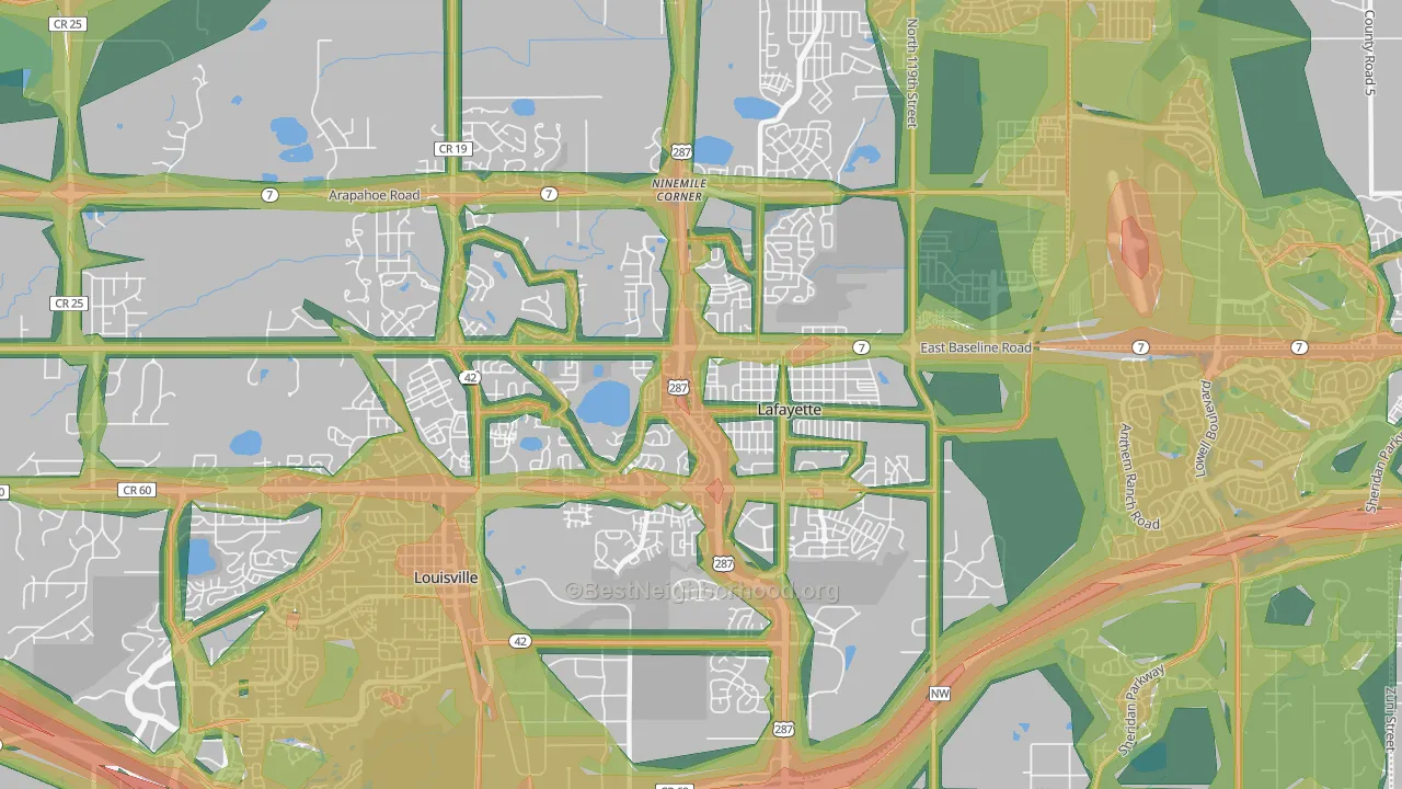 80026, CO Map of Noise Levels in 80026