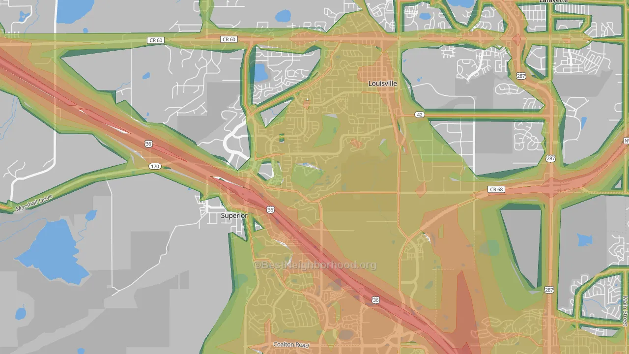 80027, CO Map of Noise Levels in 80027