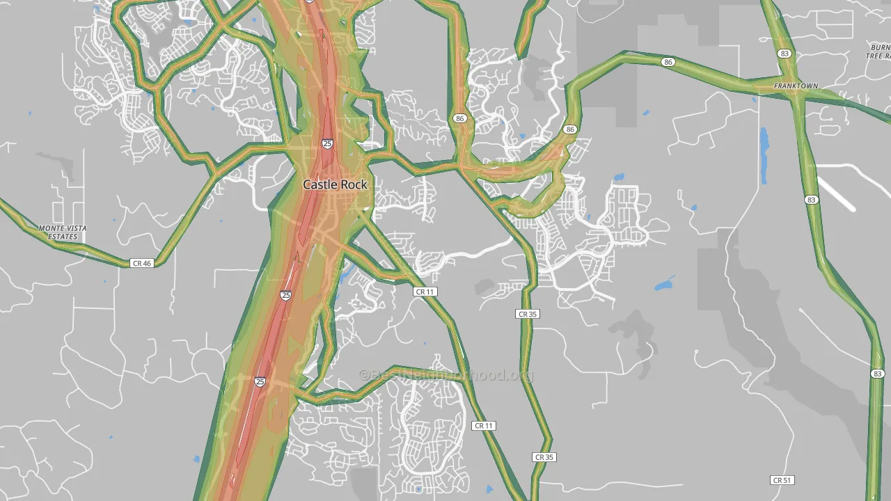 80104, CO Map of Noise Levels in 80104