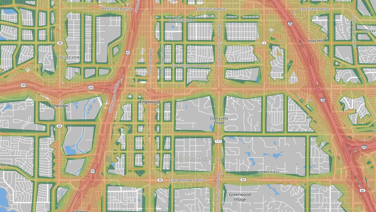 80113, CO Map of Noise Levels in 80113
