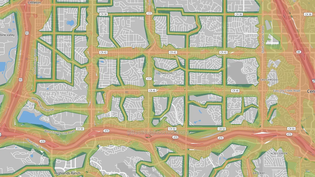 80122, CO Map of Noise Levels in 80122