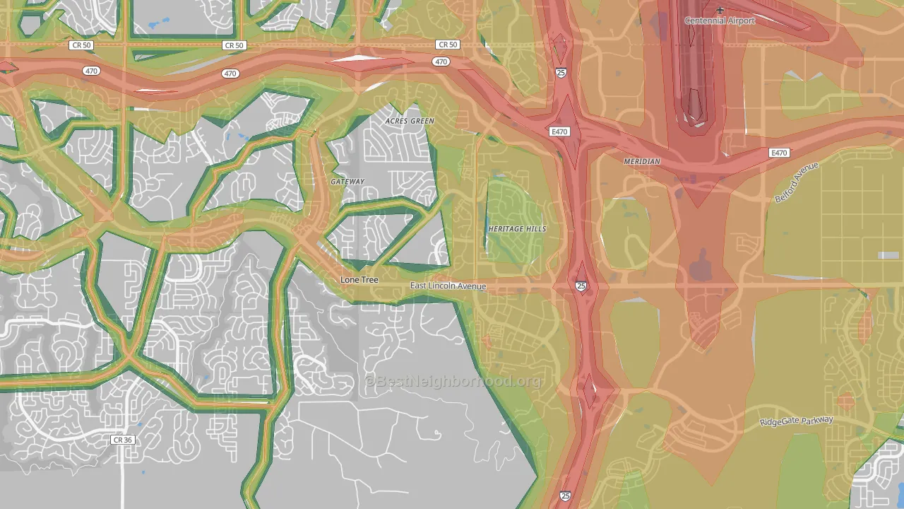 80124, CO Map of Noise Levels in 80124