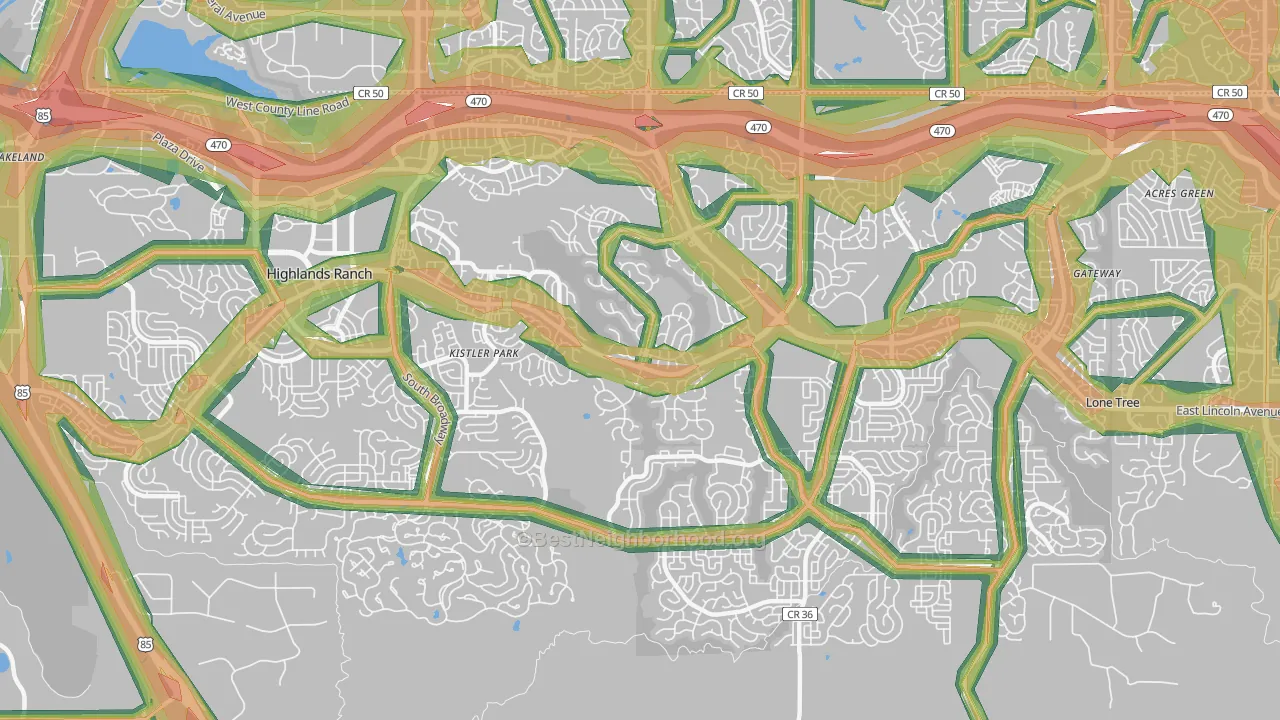 80126, CO Map of Noise Levels in 80126