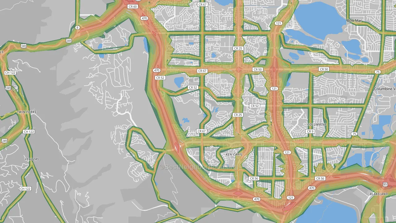 80127, CO Map of Noise Levels in 80127