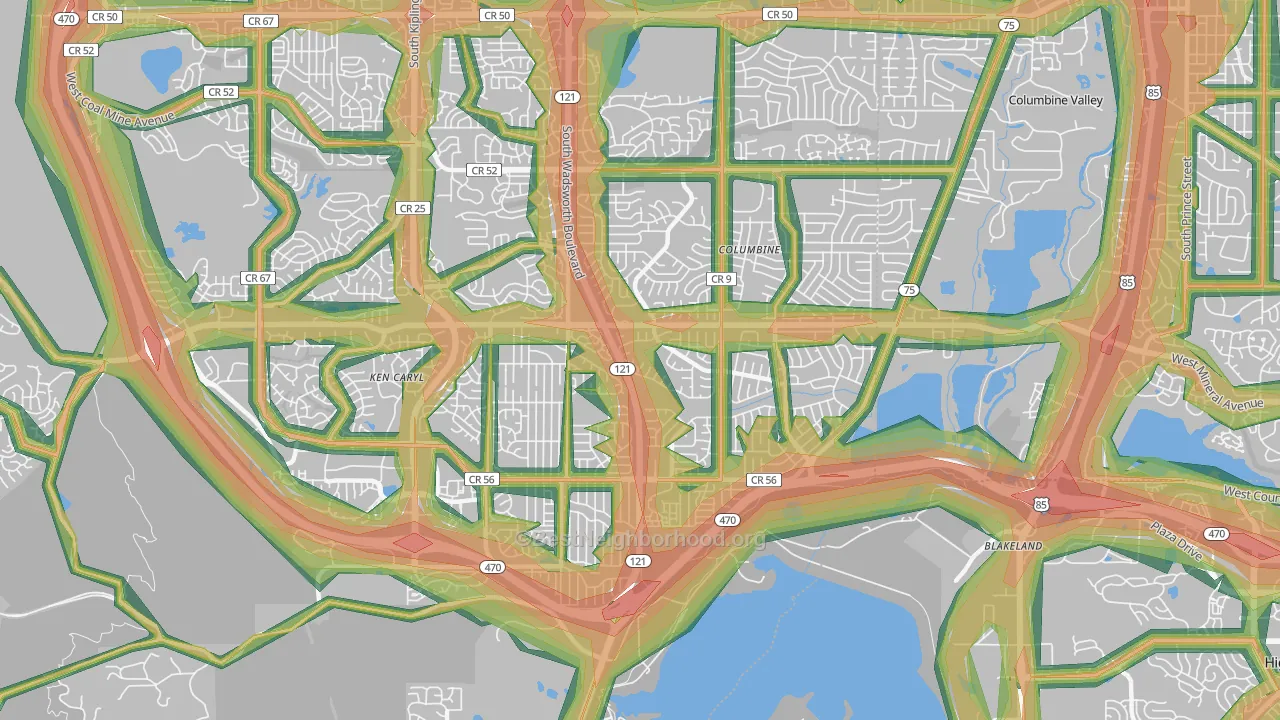 80128, CO Map of Noise Levels in 80128
