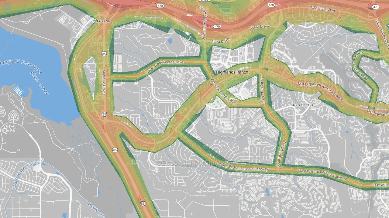 80129, CO Map of Noise Levels in 80129