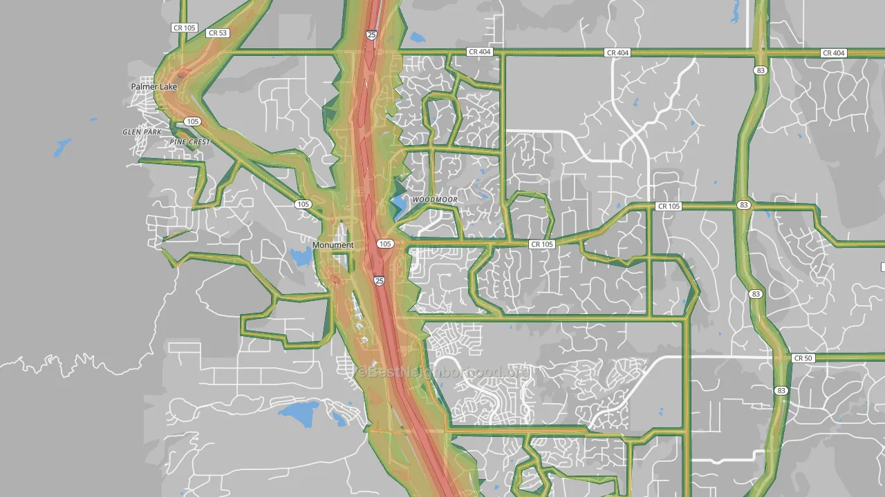 80132, CO Map of Noise Levels in 80132