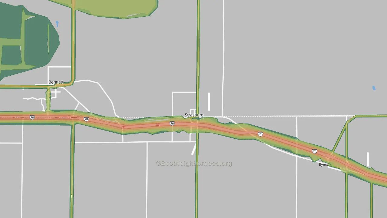80136, CO Map of Noise Levels in 80136