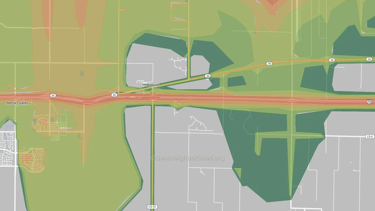 80137, CO Map of Noise Levels in 80137