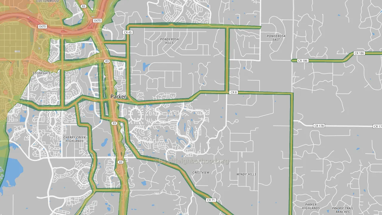 80138, CO Map of Noise Levels in 80138