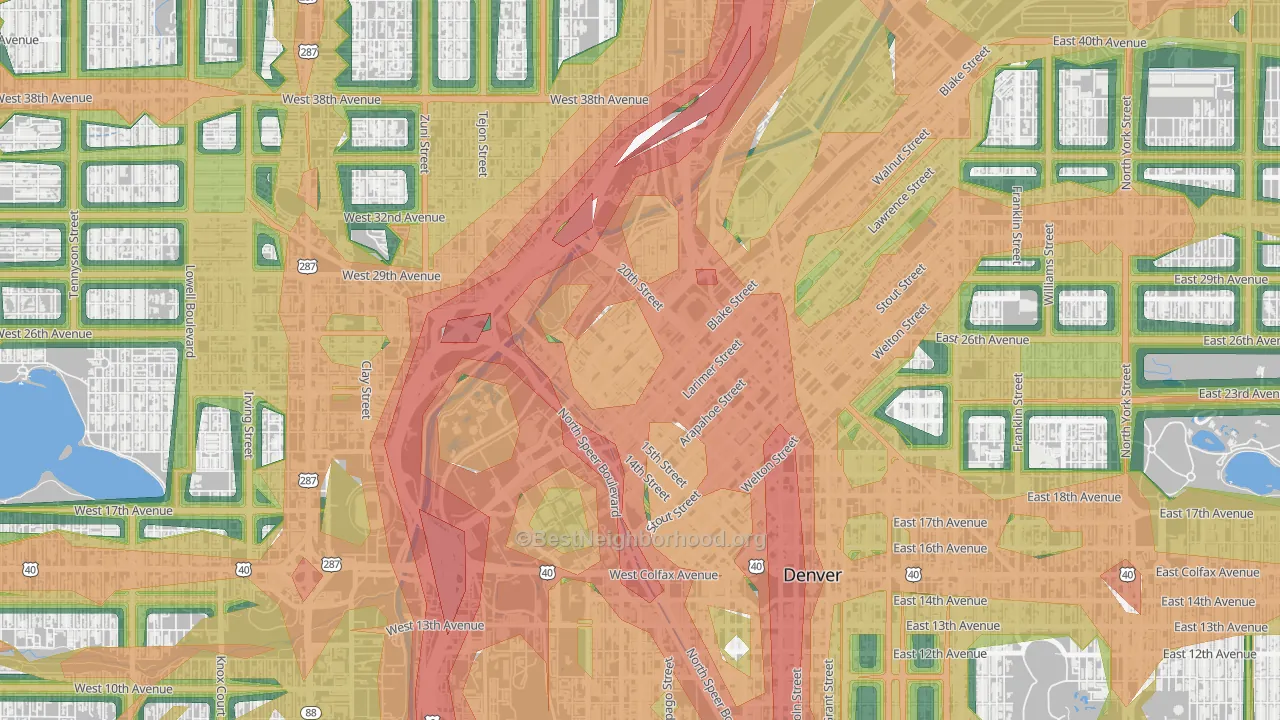 80202, CO Map of Noise Levels in 80202