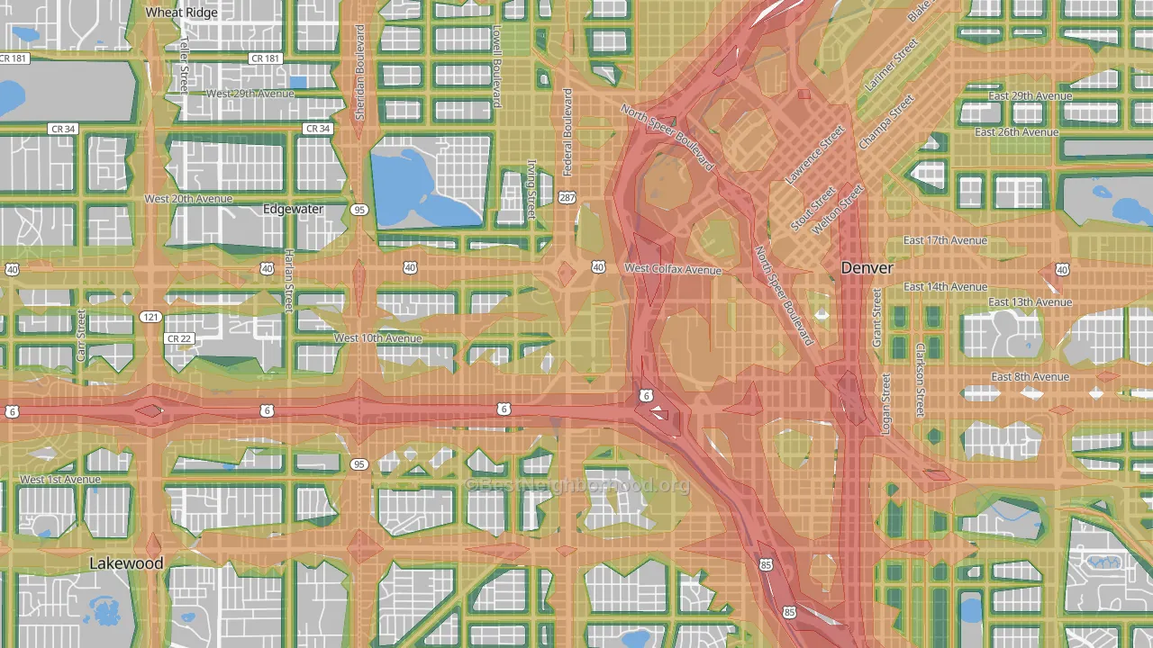 80204, CO Map of Noise Levels in 80204