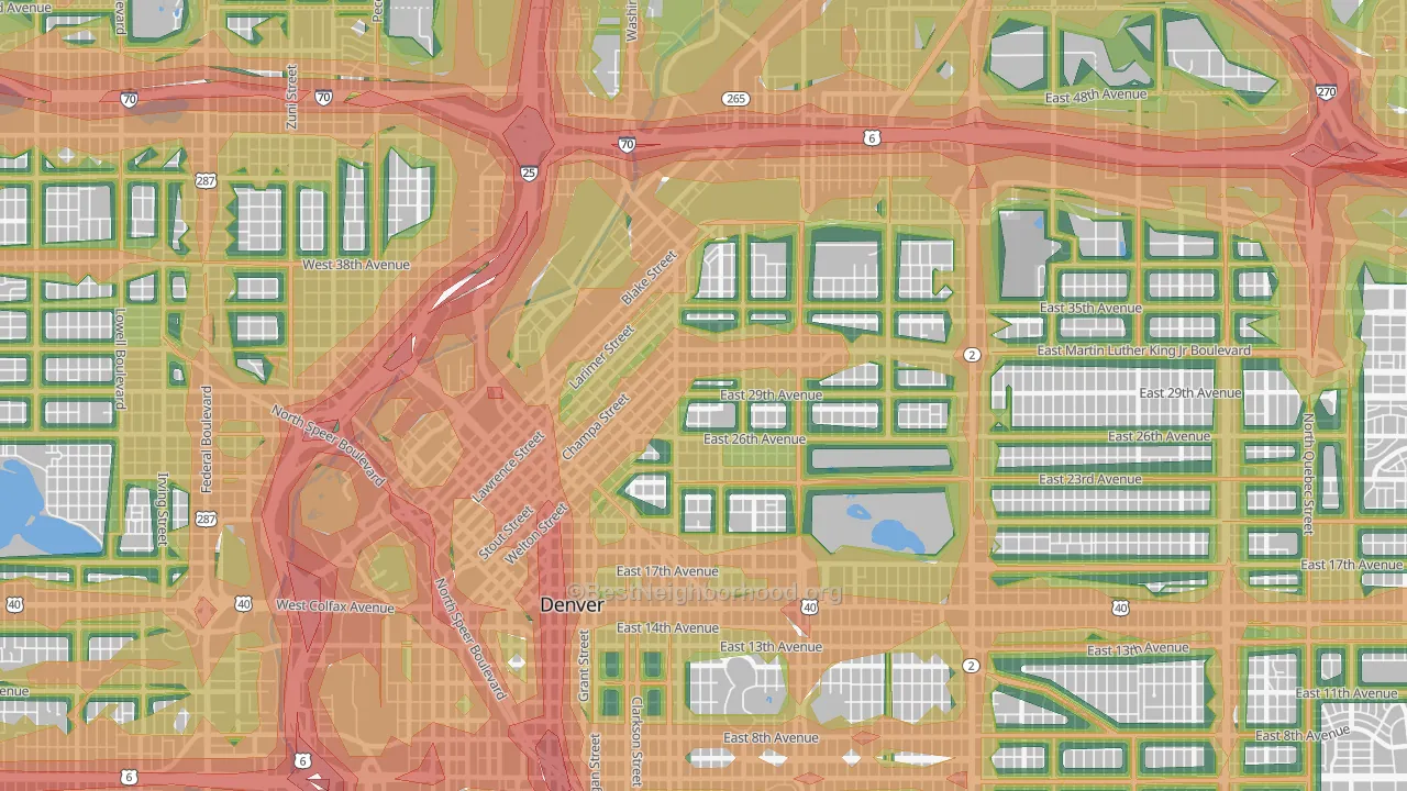 80205, CO Map of Noise Levels in 80205