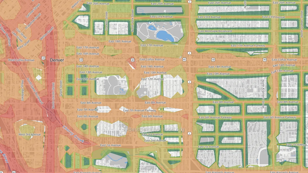 80206, CO Map of Noise Levels in 80206