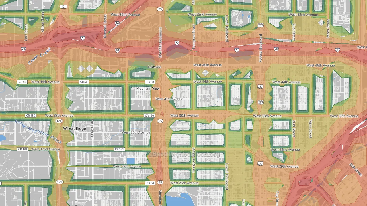 80212, CO Map of Noise Levels in 80212
