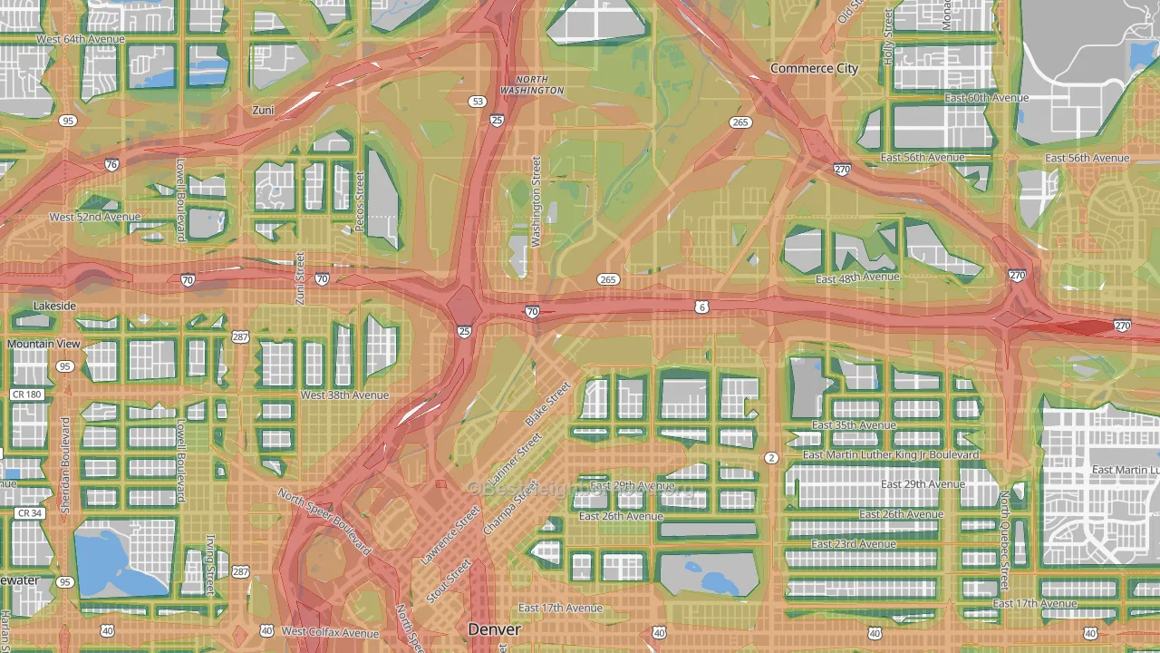 80216, CO Map of Noise Levels in 80216