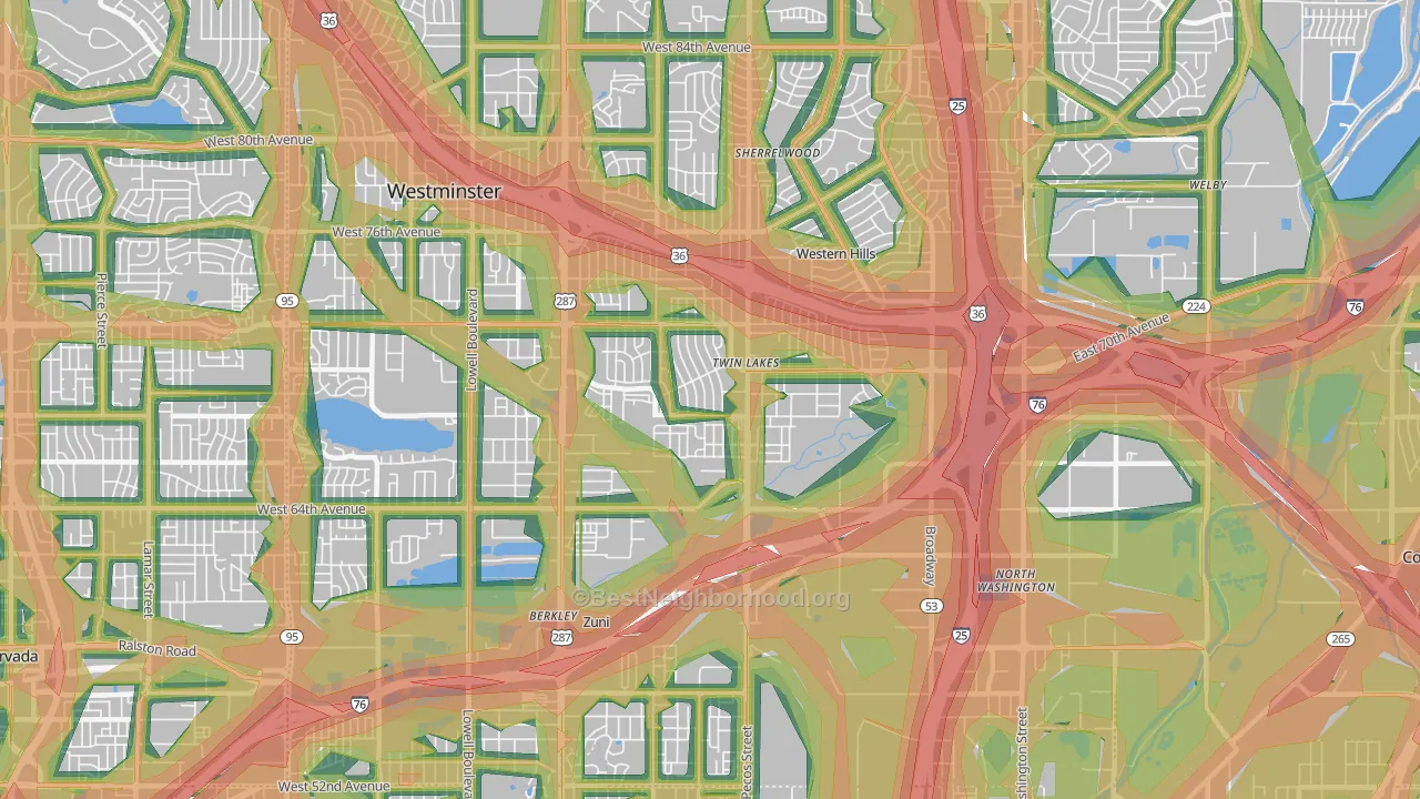 80221, CO Map of Noise Levels in 80221
