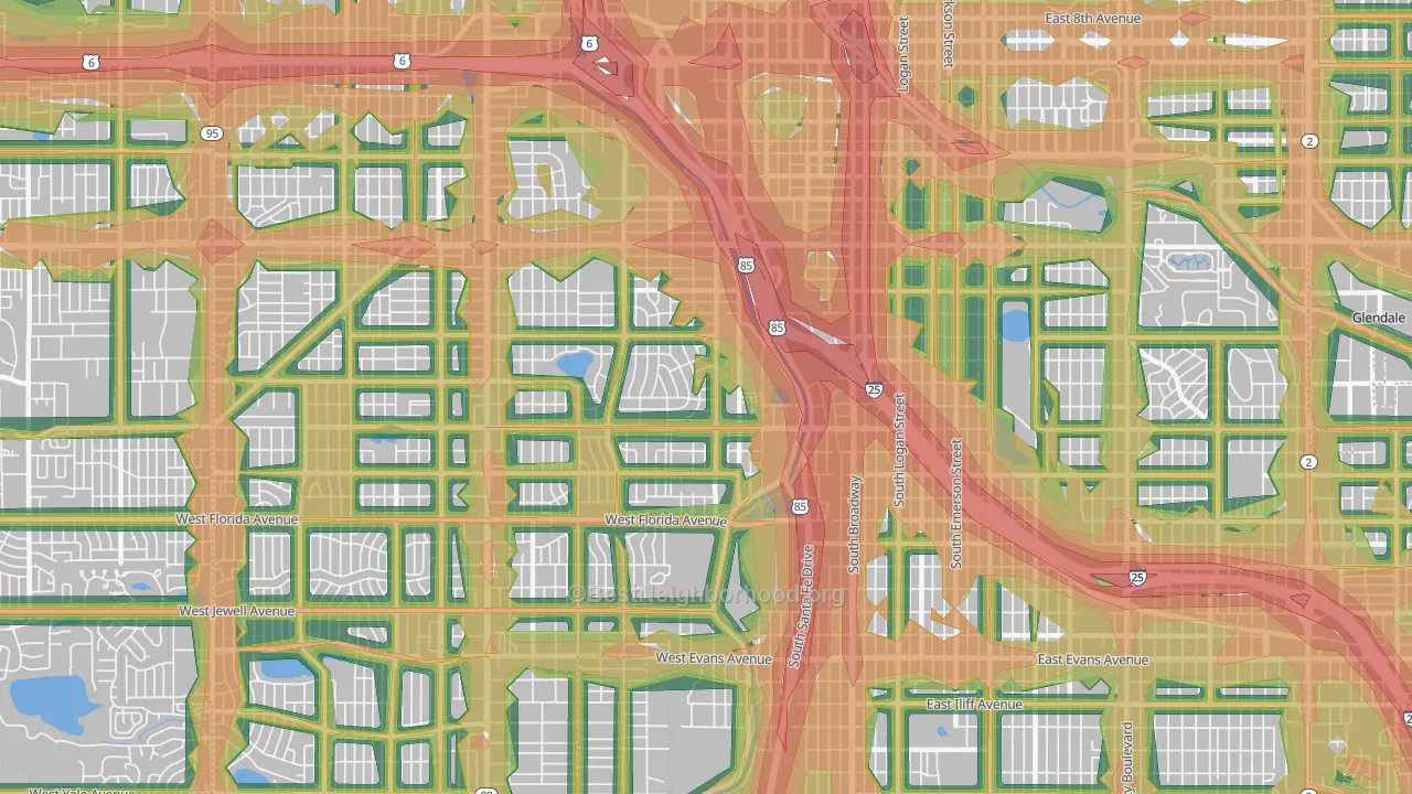 80223, CO Map of Noise Levels in 80223