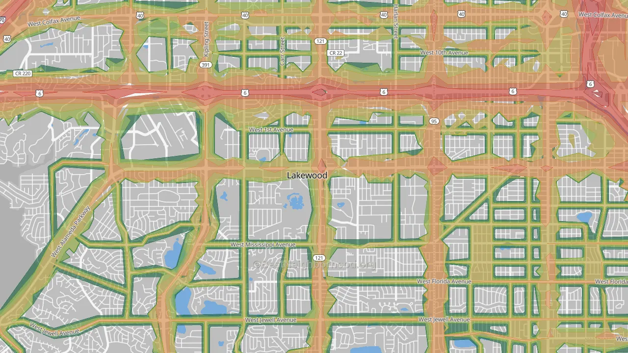 80226, CO Map of Noise Levels in 80226