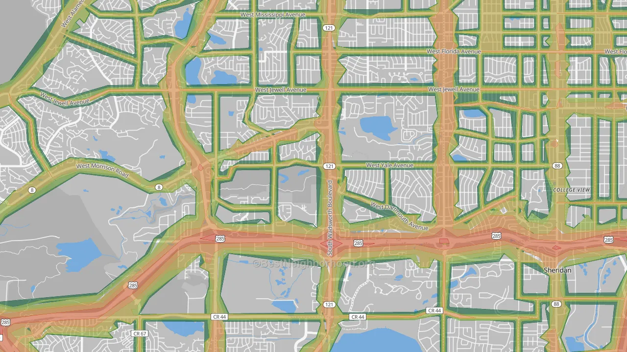 80227, CO Map of Noise Levels in 80227