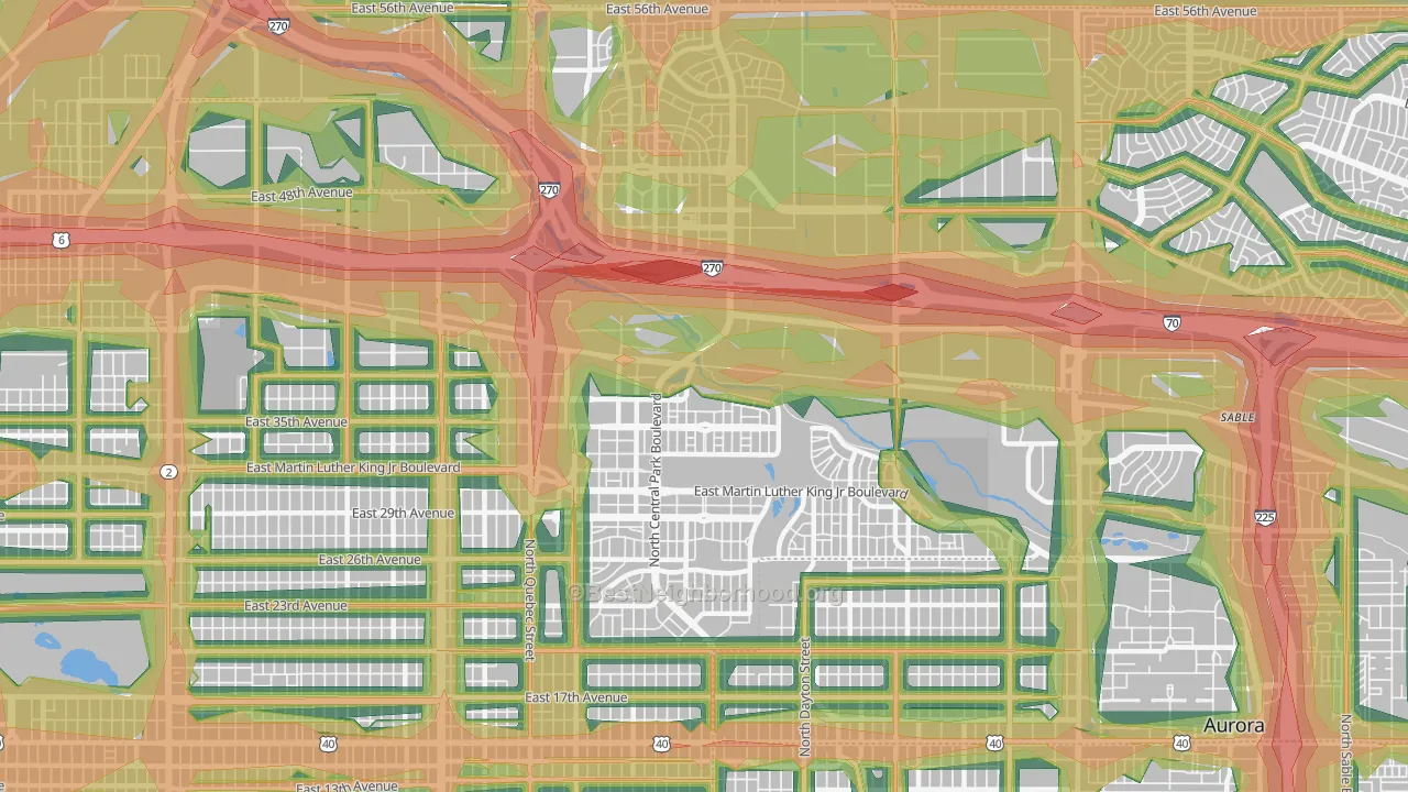 80238, CO Map of Noise Levels in 80238