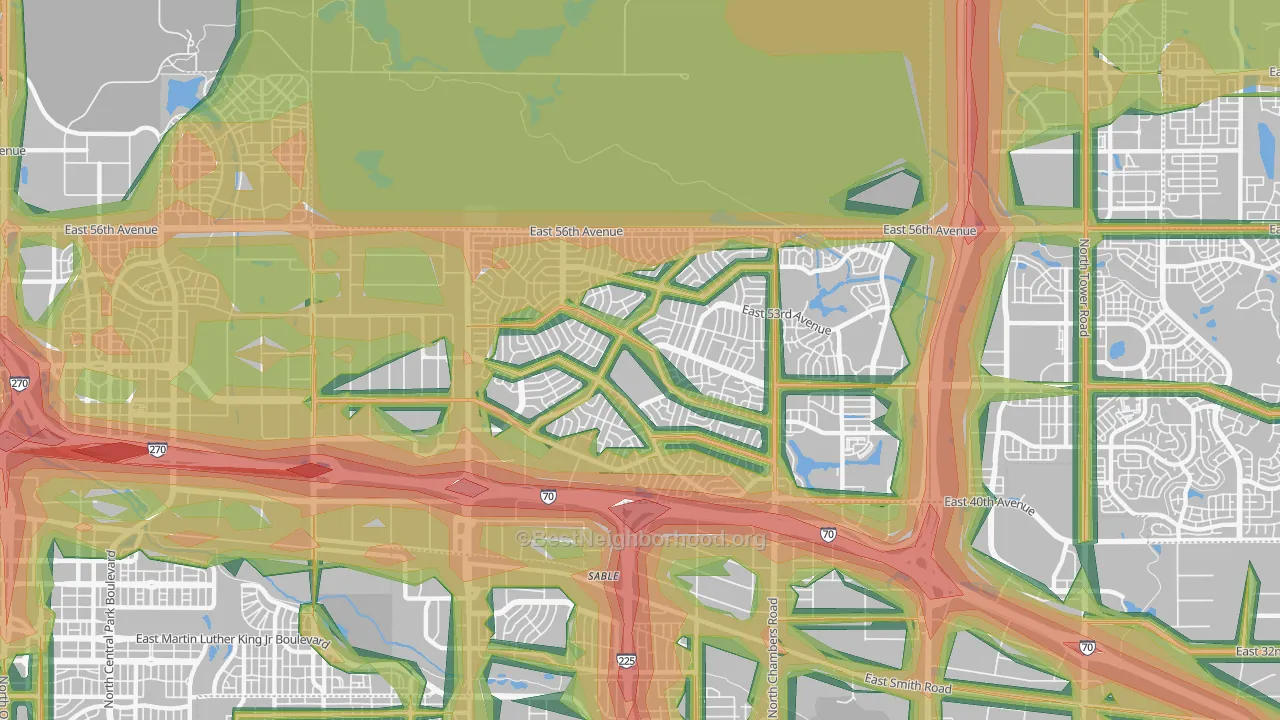 80239, CO Map of Noise Levels in 80239