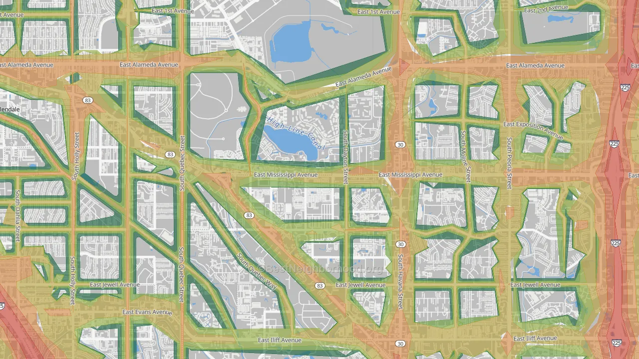 80247, CO Map of Noise Levels in 80247