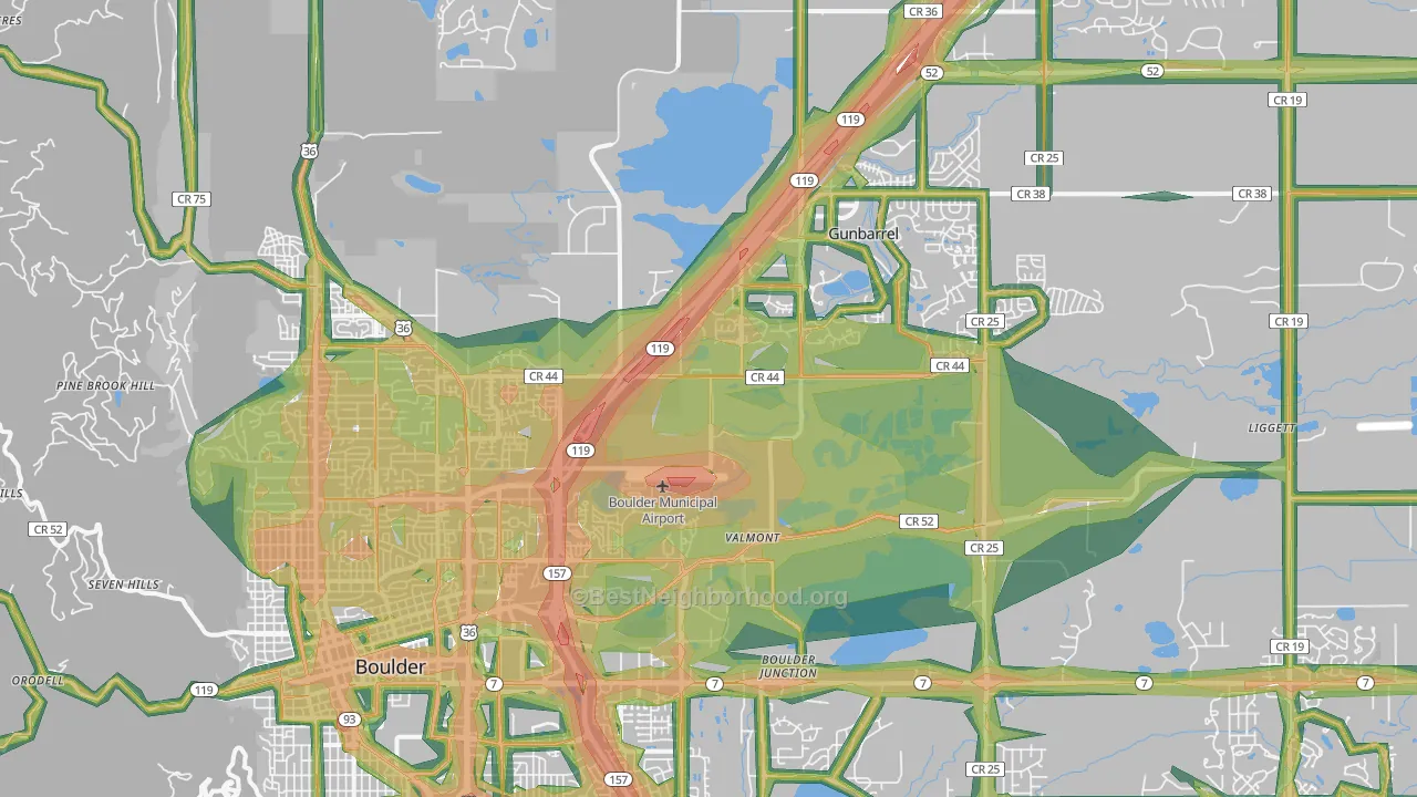 80301, CO Map of Noise Levels in 80301