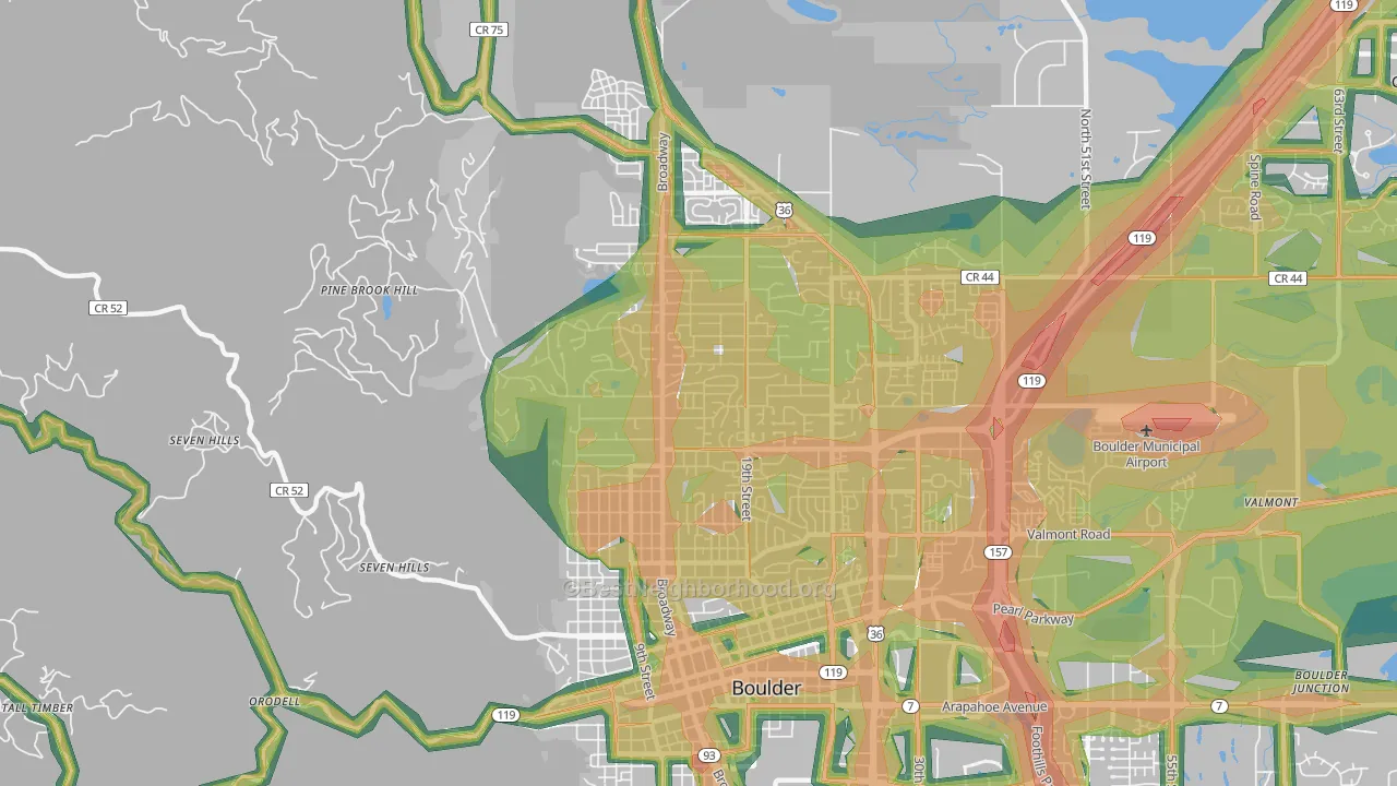 80304, CO Map of Noise Levels in 80304