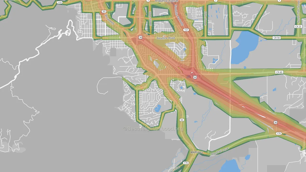 80305, CO Map of Noise Levels in 80305