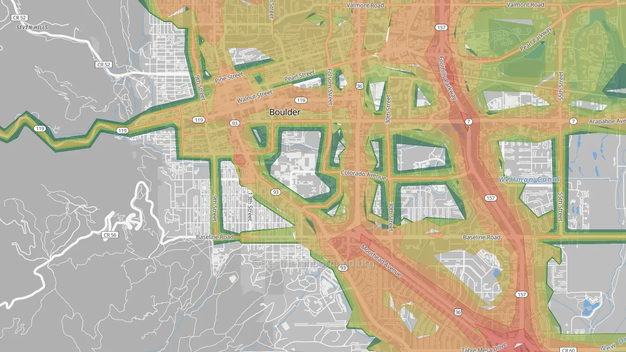 80309, CO Map of Noise Levels in 80309