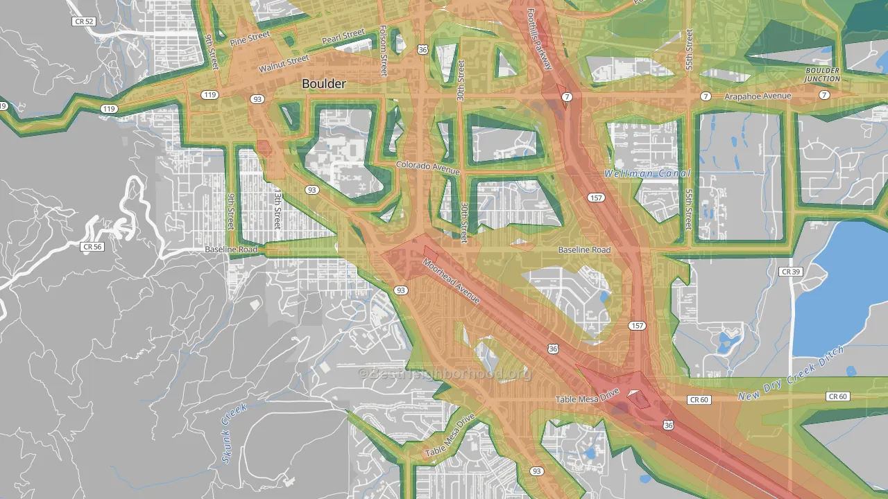 80310, CO Map of Noise Levels in 80310