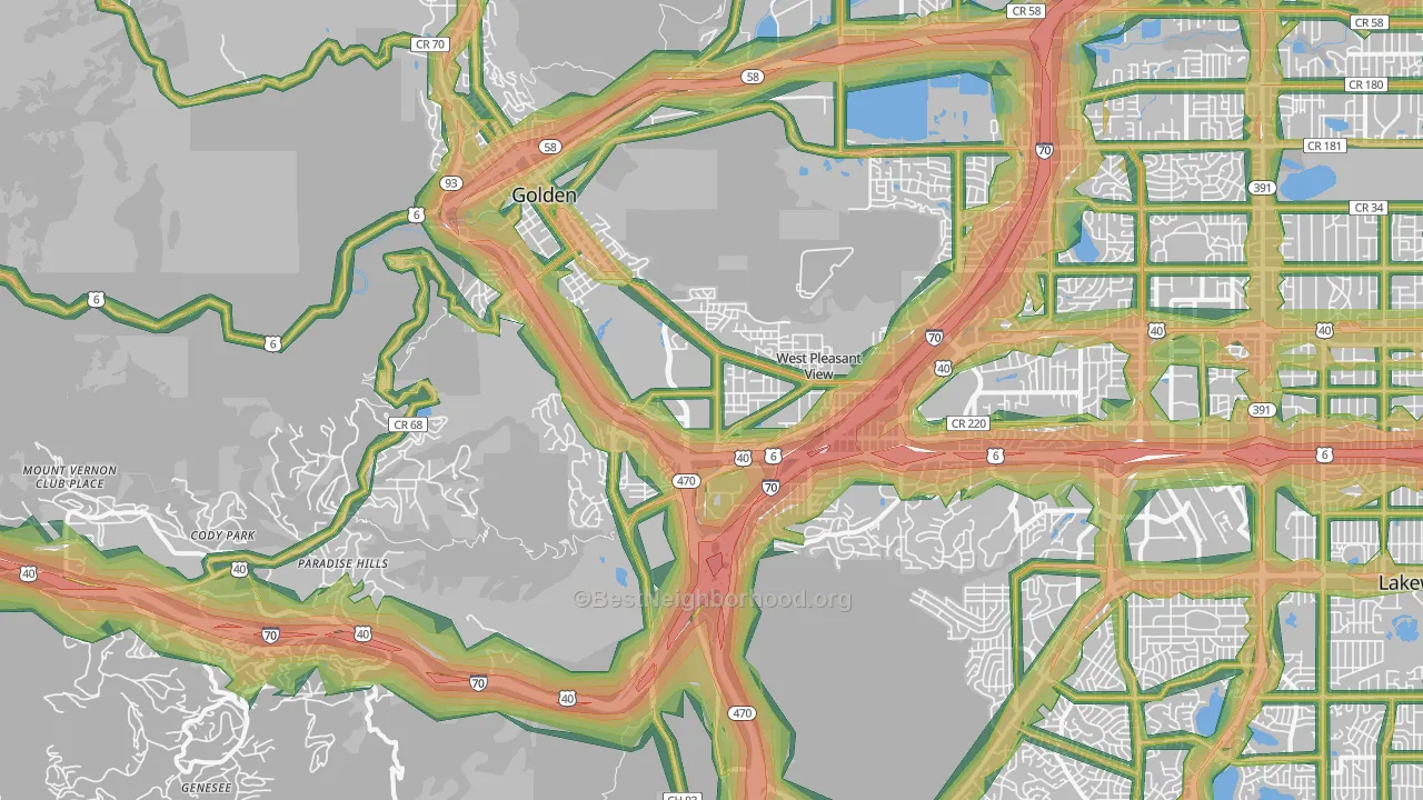 80401, CO Map of Noise Levels in 80401
