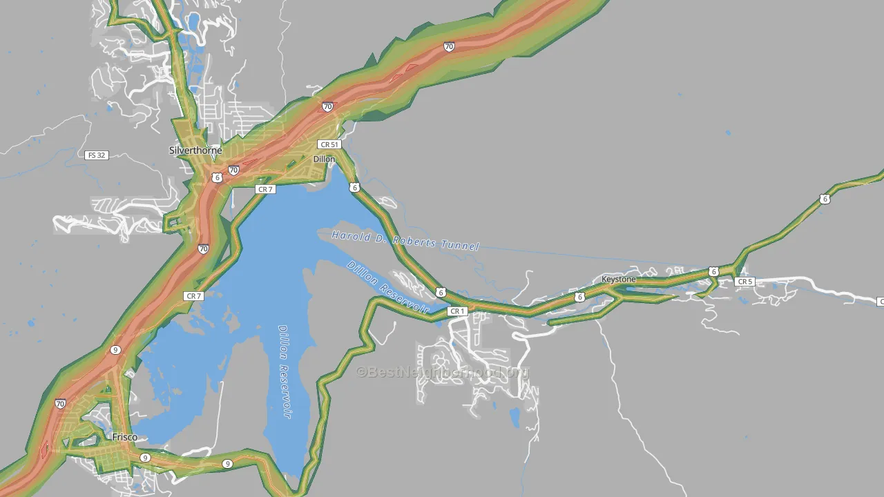 80435, CO Map of Noise Levels in 80435
