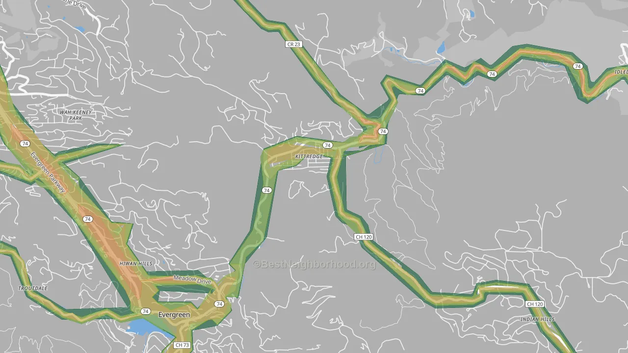 80457, CO Map of Noise Levels in 80457