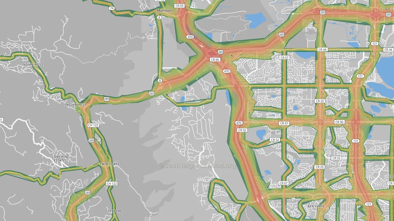 80465, CO Map of Noise Levels in 80465