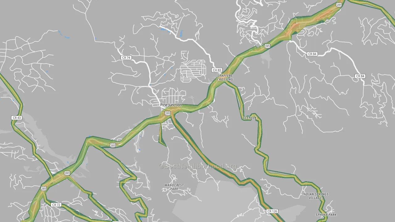 80470, CO Map of Noise Levels in 80470