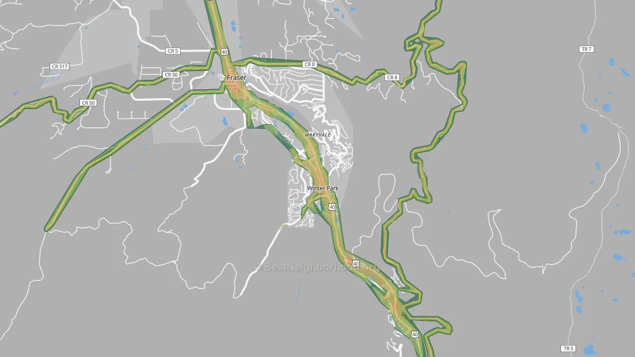 80482, CO Map of Noise Levels in 80482