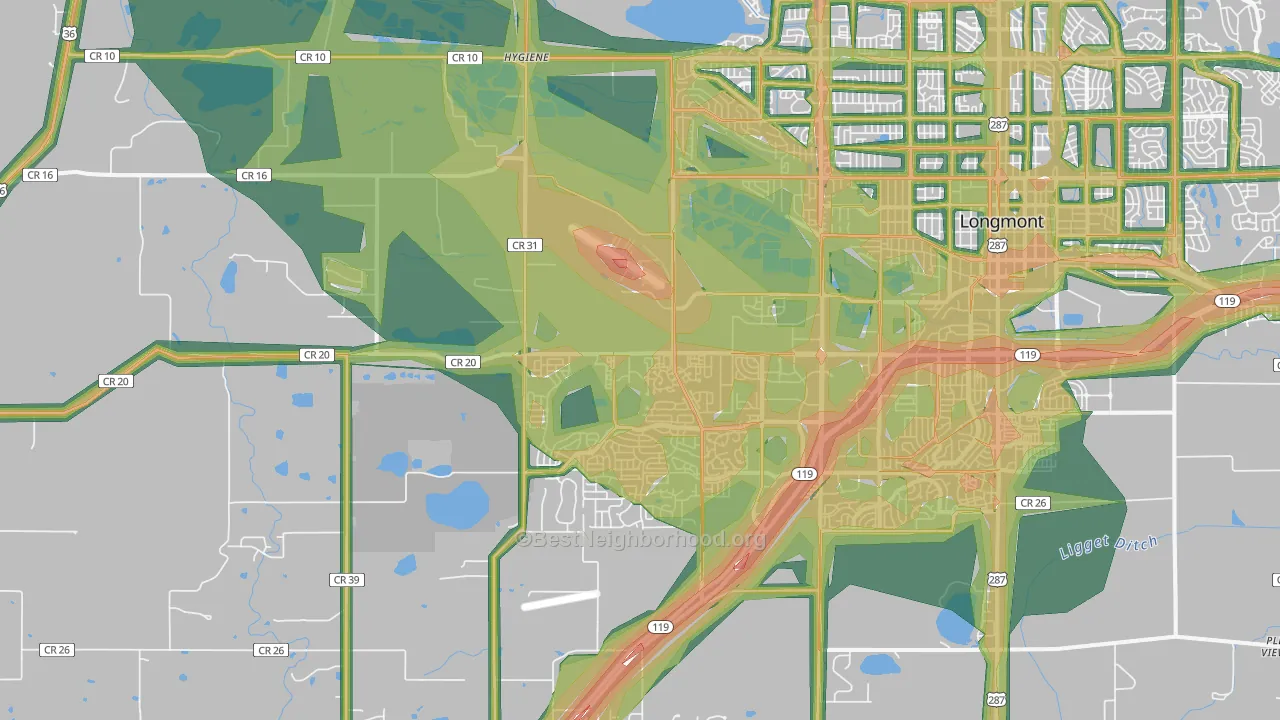 80503, CO Map of Noise Levels in 80503