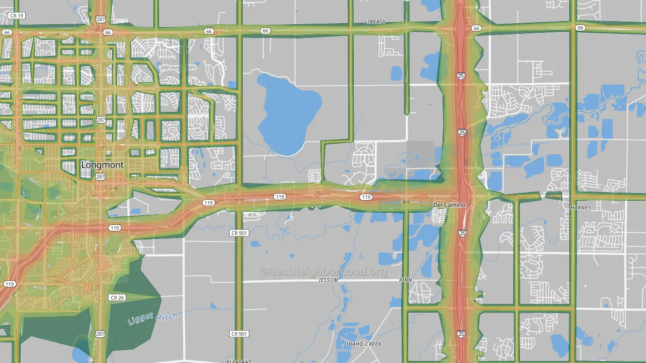 80504, CO Map of Noise Levels in 80504