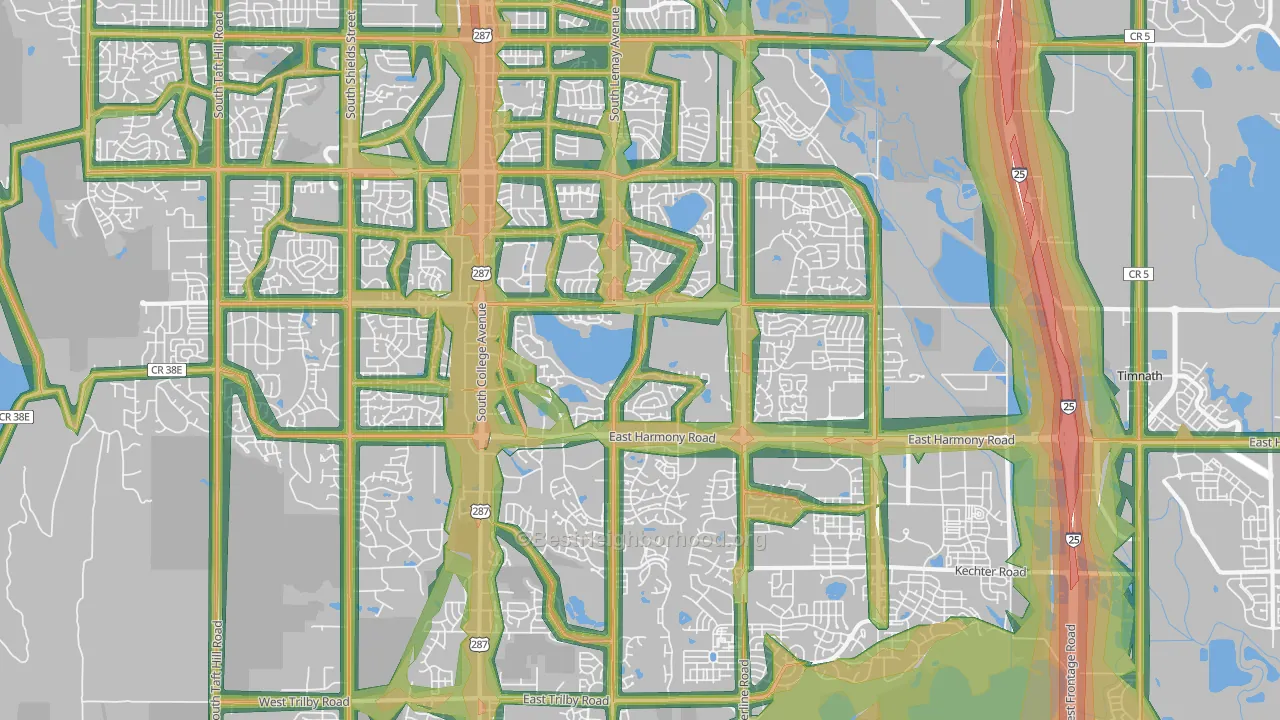 80525, CO Map of Noise Levels in 80525