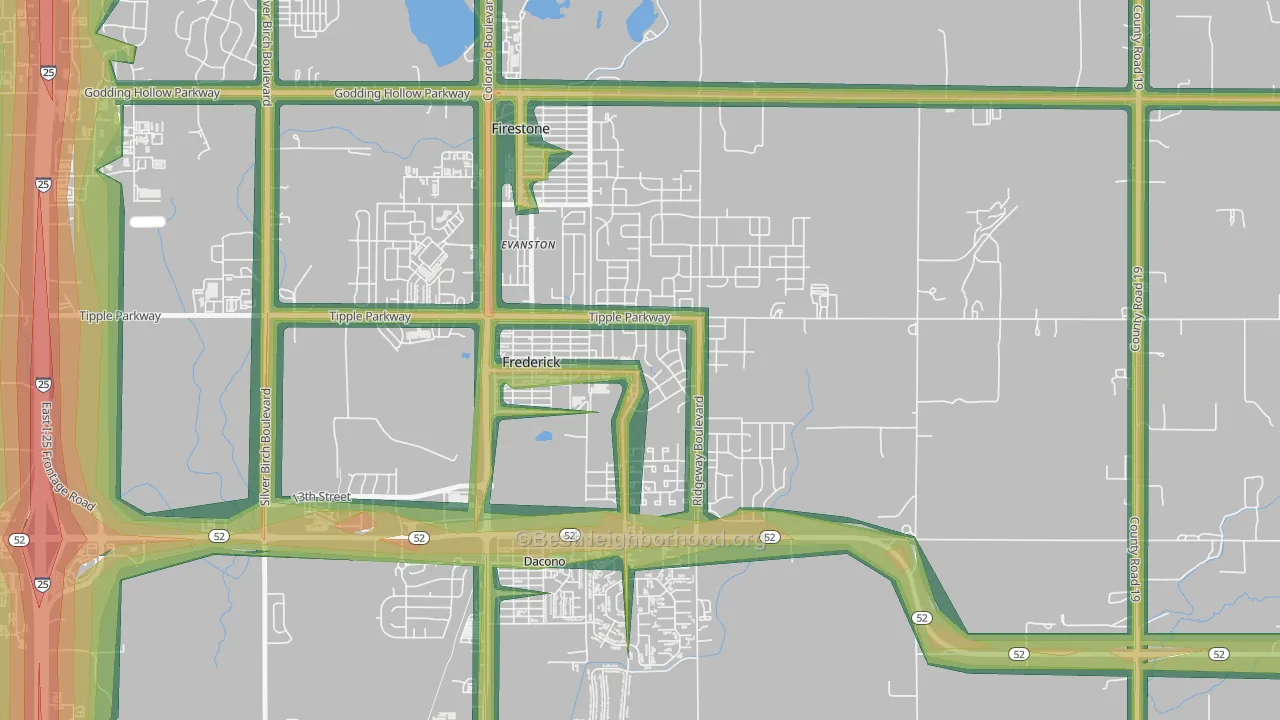80530, CO Map of Noise Levels in 80530