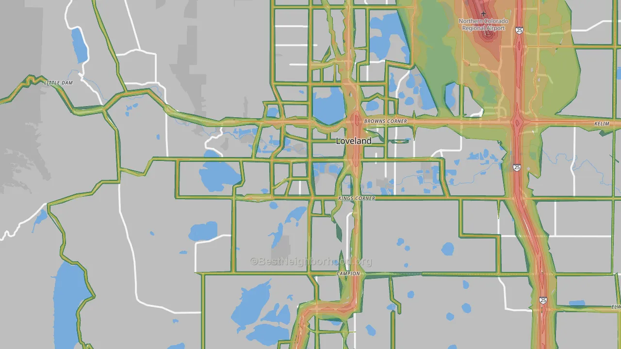 80537, CO Map of Noise Levels in 80537